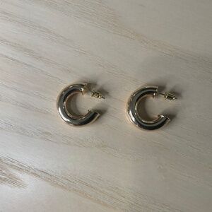 Gold-Colored Helium Hoop Earrings New